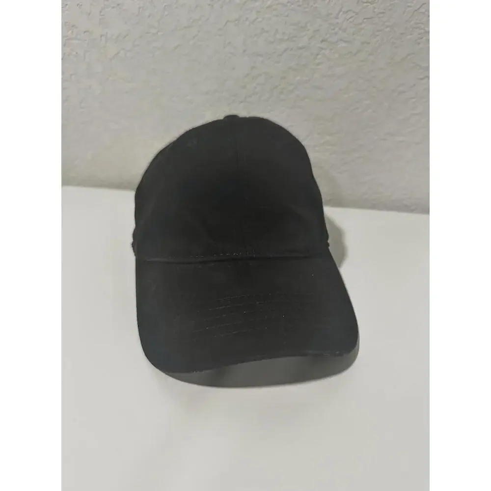Black Solid Baseball Cap Hat Buckle Back Unisex